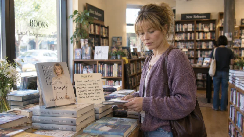 Debra McCurdy's story on display in a bookstore through her daughter's memoir
