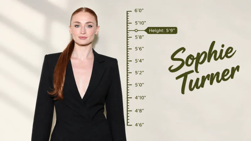 Sophie Turner standing at a premiere to show her height