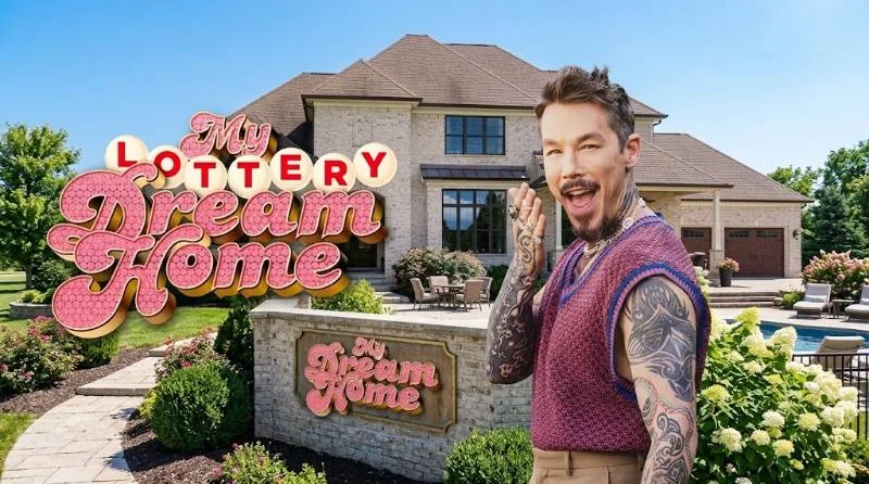 David Bromstad touring a house with buyers on My Lottery Dream Home