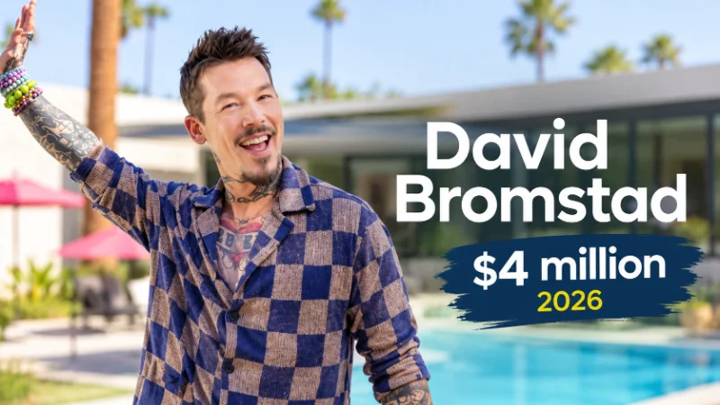 David Bromstad in a colorful living room filled with paint swatches