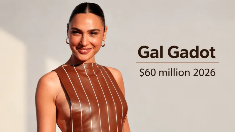 Gal Gadot reviewing business documents at a desk